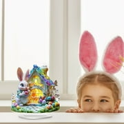 Gallickan Easter Bunny Ornaments, Bunny Acrylic Decor - Easter Table Decorations, Spring Decorations Ornament Home Resin Crafts for The Home Decor Office Gift, B